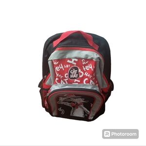 Cat in the hat, kids rolling luggage